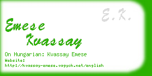 emese kvassay business card